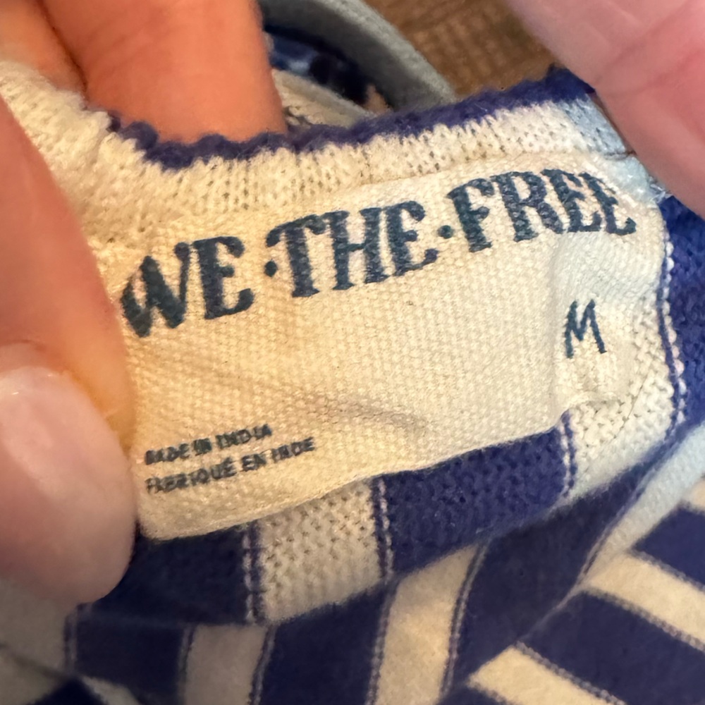 We The Free Blue and White Striped Smocked Halter Top Size M - Picture 8 of 15